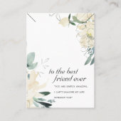 WHITE FLORAL FRIEND GIFT NECKLACE DISPLAY CARD PLATZKARTE (Vorderseite)