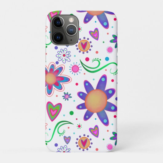 White Floral Fun Muster Girlangivität Case-Mate iPhone Hülle (Rückseite)