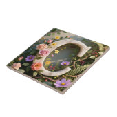 White Floral Garden Monogram Letter C Fliese (Seite)
