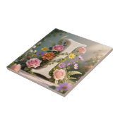 White Floral Garden Monogram Letter I Fliese (Seite)