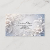 White Floral Geblüht Visitenkarte (Rückseite)