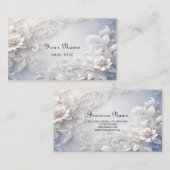 White Floral Geblüht Visitenkarte (Vorne/Hinten)