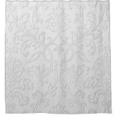 "White Floral Gemustert Design" Duschvorhang (Vorderseite)