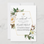 White Floral Geometric Online Virtual Wedding Einladung (Vorderseite)