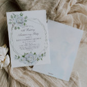 White Floral Geometric Watercolor 25 Jahre alt Einladung