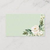 White Floral Geometric Wedding Details Umschließun Begleitkarte (Rückseite)