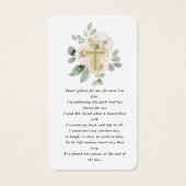 White Floral Gold Foto Beerdigungskarte (Rückseite)