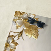 White Floral Gold Verziert Beach Handtuch (Beispiel)