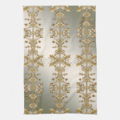 White Floral Gold Verziert Kitchen Handtücher (Vertikal)