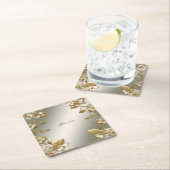 White Floral Gold Verziert Paper Untersetzer (Vor Ort)