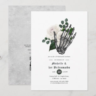 White Floral Gothic Bridesmaids Luncheon Einladung