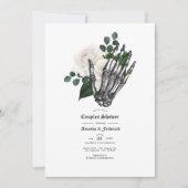 White Floral Gothic Wedding Couples Dusche Einladung (Vorderseite)