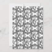 White Floral Gothic Wedding Einladung (Rückseite)