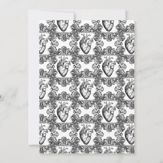 White Floral Gothic Wedding Einladung (Rückseite)