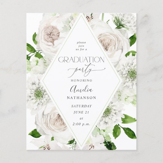 White Floral Graduation Party (Vorderseite)