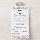 White Floral Graduation Party All In One Einladung (Innen Boden)
