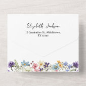 White Floral Graduation Party All In One Einladung (Rückseite)