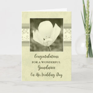 White Floral Grandniece Hochzeitsgratulation Karte