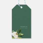 White Floral Green Danke Custom Geschenkanhänger (Rückseite)