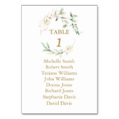  White Floral Greenery Baptism Seating Chart   Tischnummer (Vorderseite)