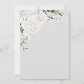 White Floral Grey Engagement Party Einladung (Rückseite)