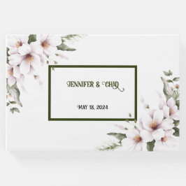 White Floral Guest Book Gästebuch