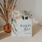 White Floral Guest Book Sign Poster