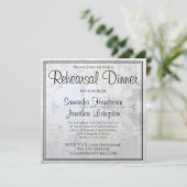 White Floral Hearts Waves Hochzeit Probe Dinner Einladung (Stehend Vorderseite)