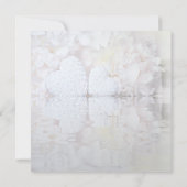 White Floral Hearts Waves Hochzeit Probe Dinner Einladung (Rückseite)