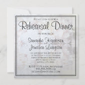 White Floral Hearts Waves Hochzeit Probe Dinner Einladung (Vorderseite)