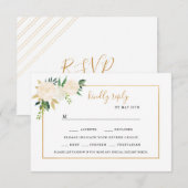 White Floral Hochzeit rsvp mit vielen Möglichkeite (Vorne/Hinten)