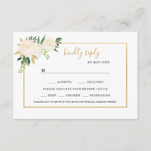 White Floral Hochzeit rsvp mit vielen Möglichkeite Karte