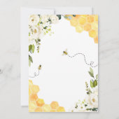 White Floral Honey Bee Baby Dusche Einladung (Rückseite)