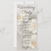 White Floral Ivory and Gray Wedding Program (Rückseite)