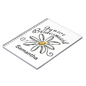 White Floral Junior Bridesmaid Notizblock (Linke Seite)