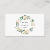 White Floral Kranz Hochzeit rsvp Online-Karte Begleitkarte (Rückseite)