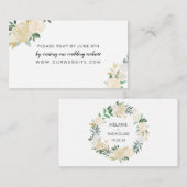 White Floral Kranz Hochzeit rsvp Online-Karte Begleitkarte (Vorne/Hinten)