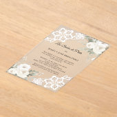 White Floral Lace Invitación Bodas de Plata Acryleinladungen (Ablage )