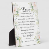 White Floral Liebe Versage nie Bible Verse Hochzei Fotoplatte (Seite)