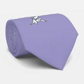 White Floral Lilac Tropical Neck Tie Krawatte (Gerollt)