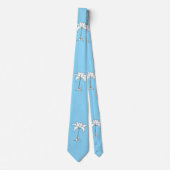 White Floral Lu Tropical Neck Tie Krawatte (Vorderseite)