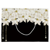 White Floral Luxe Geschenktasche Große Geschenktüte (Rückseite)
