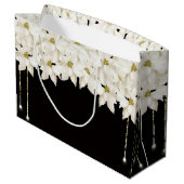 White Floral Luxe Geschenktasche Große Geschenktüte (Rückseite Schrägansicht)