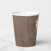 White Floral Neutral Fall 30. Geburtstag Pappbecher (Rechts)