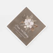 White Floral Neutral Fall 30. Geburtstag Serviette (Ecke)