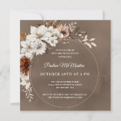 White Floral Neutral Fall 80. Geburtstag Platz Einladung (Vorderseite)