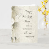 White Floral Niece Happy Mother Day Card Karte (Gelbe Blume)