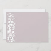 White Floral on Lavender Inspiration Hochzeit Save The Date (Rückseite)