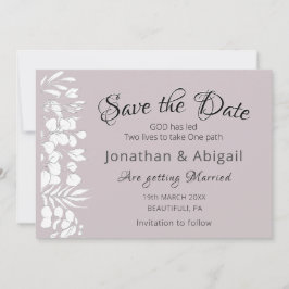 White Floral on Lavender Inspiration Hochzeit Save The Date