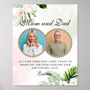 White Floral Parents of the Bride Gift Poster